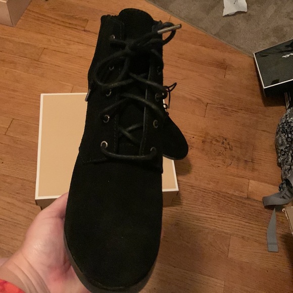 Michael Michael Kors Suede Wedge Booties - Picture 6 of 11